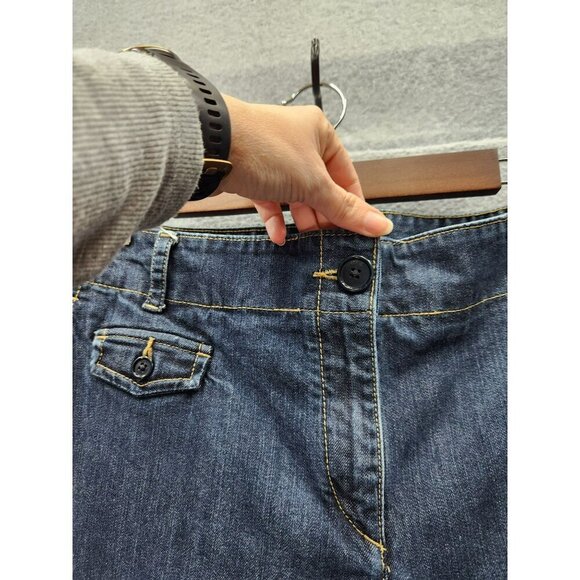 Talbots Womens Signature Flare Jeans Size 16 Dark Wash Denim Cotton Blend Stretc - Picture 2 of 6